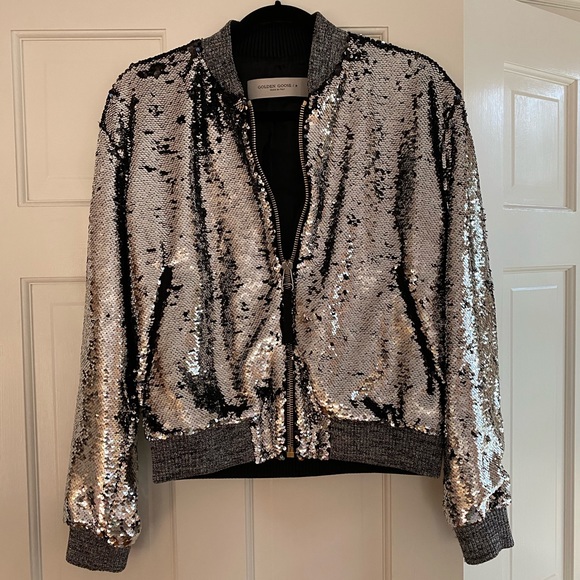 Golden Goode Deluxe Brand sequinned bomber jacket